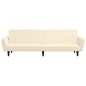 Schlafsofa 2-Sitzer mit Hocker Creme Samt Schlafsofa 2-Sitzer mit Hocker Creme Samt