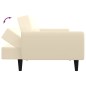 Schlafsofa 2-Sitzer mit Hocker Creme Samt Schlafsofa 2-Sitzer mit Hocker Creme Samt
