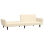 Schlafsofa 2-Sitzer mit Hocker Creme Samt Schlafsofa 2-Sitzer mit Hocker Creme Samt