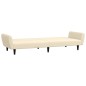 Schlafsofa 2-Sitzer mit Hocker Creme Samt Schlafsofa 2-Sitzer mit Hocker Creme Samt