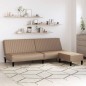 Schlafsofa 2-Sitzer mit Fußhocker Cappuccino-Braun Kunstleder Schlafsofa 2-Sitzer mit Fußhocker Cappuccino-Braun Kunstleder