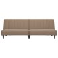 Schlafsofa 2-Sitzer mit Fußhocker Cappuccino-Braun Kunstleder Schlafsofa 2-Sitzer mit Fußhocker Cappuccino-Braun Kunstleder