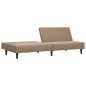 Schlafsofa 2-Sitzer mit Fußhocker Cappuccino-Braun Kunstleder Schlafsofa 2-Sitzer mit Fußhocker Cappuccino-Braun Kunstleder