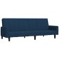Schlafsofa 2-Sitzer mit Hocker Blau Samt Schlafsofa 2-Sitzer mit Hocker Blau Samt