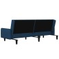 Schlafsofa 2-Sitzer mit Hocker Blau Samt Schlafsofa 2-Sitzer mit Hocker Blau Samt