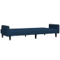 Schlafsofa 2-Sitzer mit Hocker Blau Samt Schlafsofa 2-Sitzer mit Hocker Blau Samt