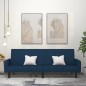 Schlafsofa 2-Sitzer mit Hocker Blau Samt Schlafsofa 2-Sitzer mit Hocker Blau Samt