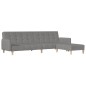Schlafsofa 2-Sitzer mit Fußhocker Hellgrau Stoff Schlafsofa 2-Sitzer mit Fußhocker Hellgrau Stoff