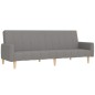 Schlafsofa 2-Sitzer mit Fußhocker Hellgrau Stoff Schlafsofa 2-Sitzer mit Fußhocker Hellgrau Stoff