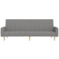 Schlafsofa 2-Sitzer mit Fußhocker Hellgrau Stoff Schlafsofa 2-Sitzer mit Fußhocker Hellgrau Stoff