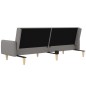 Schlafsofa 2-Sitzer mit Fußhocker Hellgrau Stoff Schlafsofa 2-Sitzer mit Fußhocker Hellgrau Stoff