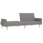 Schlafsofa 2-Sitzer mit Fußhocker Hellgrau Stoff Schlafsofa 2-Sitzer mit Fußhocker Hellgrau Stoff
