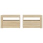 Nachttische 2 Stk. mit LEDs Sonoma-Eiche 60x35x40 cm Nachttische 2 Stk. mit LEDs Sonoma-Eiche 60x35x40 cm