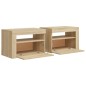 Nachttische 2 Stk. mit LEDs Sonoma-Eiche 60x35x40 cm Nachttische 2 Stk. mit LEDs Sonoma-Eiche 60x35x40 cm