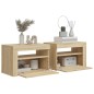 Nachttische 2 Stk. mit LEDs Sonoma-Eiche 60x35x40 cm Nachttische 2 Stk. mit LEDs Sonoma-Eiche 60x35x40 cm