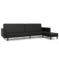 Schlafsofa 2-Sitzer mit Fußhocker Schwarz Kunstleder Schlafsofa 2-Sitzer mit Fußhocker Schwarz Kunstleder