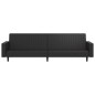 Schlafsofa 2-Sitzer mit Fußhocker Schwarz Kunstleder Schlafsofa 2-Sitzer mit Fußhocker Schwarz Kunstleder