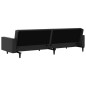 Schlafsofa 2-Sitzer mit Fußhocker Schwarz Kunstleder Schlafsofa 2-Sitzer mit Fußhocker Schwarz Kunstleder
