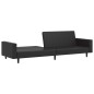 Schlafsofa 2-Sitzer mit Fußhocker Schwarz Kunstleder Schlafsofa 2-Sitzer mit Fußhocker Schwarz Kunstleder