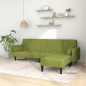 Schlafsofa 2-Sitzer mit 2 Kissen & Hocker Hellgrün Samt Schlafsofa 2-Sitzer mit 2 Kissen & Hocker Hellgrün Samt