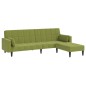 Schlafsofa 2-Sitzer mit 2 Kissen & Hocker Hellgrün Samt Schlafsofa 2-Sitzer mit 2 Kissen & Hocker Hellgrün Samt
