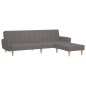 Schlafsofa 2-Sitzer mit Fußhocker Hellgrau Stoff Schlafsofa 2-Sitzer mit Fußhocker Hellgrau Stoff
