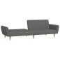 Schlafsofa 2-Sitzer mit Fußhocker Hellgrau Stoff Schlafsofa 2-Sitzer mit Fußhocker Hellgrau Stoff