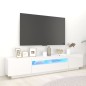 TV-Schrank mit LED-Leuchten Hochglanz-Weiß 200x35x40 cm TV-Schrank mit LED-Leuchten Hochglanz-Weiß 200x35x40 cm