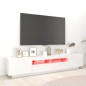 TV-Schrank mit LED-Leuchten Hochglanz-Weiß 200x35x40 cm TV-Schrank mit LED-Leuchten Hochglanz-Weiß 200x35x40 cm
