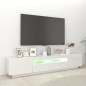 TV-Schrank mit LED-Leuchten Hochglanz-Weiß 200x35x40 cm TV-Schrank mit LED-Leuchten Hochglanz-Weiß 200x35x40 cm