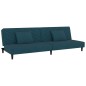Schlafsofa 2-Sitzer mit 2 Kissen und Fußhocker Blau Samt Schlafsofa 2-Sitzer mit 2 Kissen und Fußhocker Blau Samt