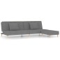 Schlafsofa 2-Sitzer mit 2 Kissen und Fußhocker Hellgrau Stoff Schlafsofa 2-Sitzer mit 2 Kissen und Fußhocker Hellgrau Stoff