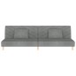 Schlafsofa 2-Sitzer mit 2 Kissen und Fußhocker Hellgrau Stoff Schlafsofa 2-Sitzer mit 2 Kissen und Fußhocker Hellgrau Stoff