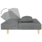 Schlafsofa 2-Sitzer mit 2 Kissen und Fußhocker Hellgrau Stoff Schlafsofa 2-Sitzer mit 2 Kissen und Fußhocker Hellgrau Stoff