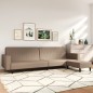 Schlafsofa 2-Sitzer mit Fußhocker Cappuccino-Braun Kunstleder Schlafsofa 2-Sitzer mit Fußhocker Cappuccino-Braun Kunstleder
