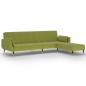 Schlafsofa 2-Sitzer mit Hocker & Zwei Kissen Hellgrün Samt Schlafsofa 2-Sitzer mit Hocker & Zwei Kissen Hellgrün Samt