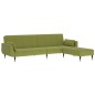 Schlafsofa 2-Sitzer mit Hocker & Zwei Kissen Hellgrün Samt Schlafsofa 2-Sitzer mit Hocker & Zwei Kissen Hellgrün Samt