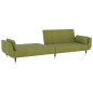 Schlafsofa 2-Sitzer mit Hocker & Zwei Kissen Hellgrün Samt Schlafsofa 2-Sitzer mit Hocker & Zwei Kissen Hellgrün Samt