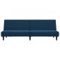 Schlafsofa 2-Sitzer mit Fußhocker Blau Samt Schlafsofa 2-Sitzer mit Fußhocker Blau Samt