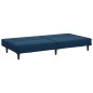 Schlafsofa 2-Sitzer mit Fußhocker Blau Samt Schlafsofa 2-Sitzer mit Fußhocker Blau Samt