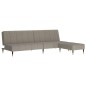 Schlafsofa 2-Sitzer mit Hocker Hellgrau Samt Schlafsofa 2-Sitzer mit Hocker Hellgrau Samt