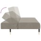 Schlafsofa 2-Sitzer mit Hocker Hellgrau Samt Schlafsofa 2-Sitzer mit Hocker Hellgrau Samt