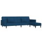 Schlafsofa 2-Sitzer mit 2 Kissen & Hocker Blau Samt Schlafsofa 2-Sitzer mit 2 Kissen & Hocker Blau Samt