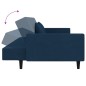 Schlafsofa 2-Sitzer mit 2 Kissen & Hocker Blau Samt Schlafsofa 2-Sitzer mit 2 Kissen & Hocker Blau Samt