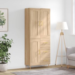 Highboard Sonoma-Eiche 69,5x34x180 cm Holzwerkstoff