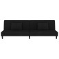 Schlafsofa 2-Sitzer mit 2 Kissen und Fußhocker Schwarz Samt Schlafsofa 2-Sitzer mit 2 Kissen und Fußhocker Schwarz Samt