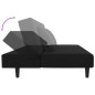 Schlafsofa 2-Sitzer mit 2 Kissen und Fußhocker Schwarz Samt Schlafsofa 2-Sitzer mit 2 Kissen und Fußhocker Schwarz Samt