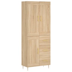 Highboard Sonoma-Eiche 69,5x34x180 cm Holzwerkstoff