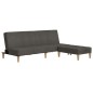 Schlafsofa 2-Sitzer mit Hocker Dunkelgrau Stoff Schlafsofa 2-Sitzer mit Hocker Dunkelgrau Stoff
