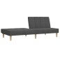 Schlafsofa 2-Sitzer mit Hocker Dunkelgrau Stoff Schlafsofa 2-Sitzer mit Hocker Dunkelgrau Stoff